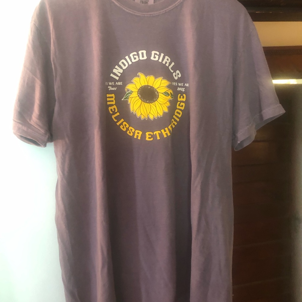 Indigo Girls Purple Short-Sleeve Tee with Sunflower Graphic